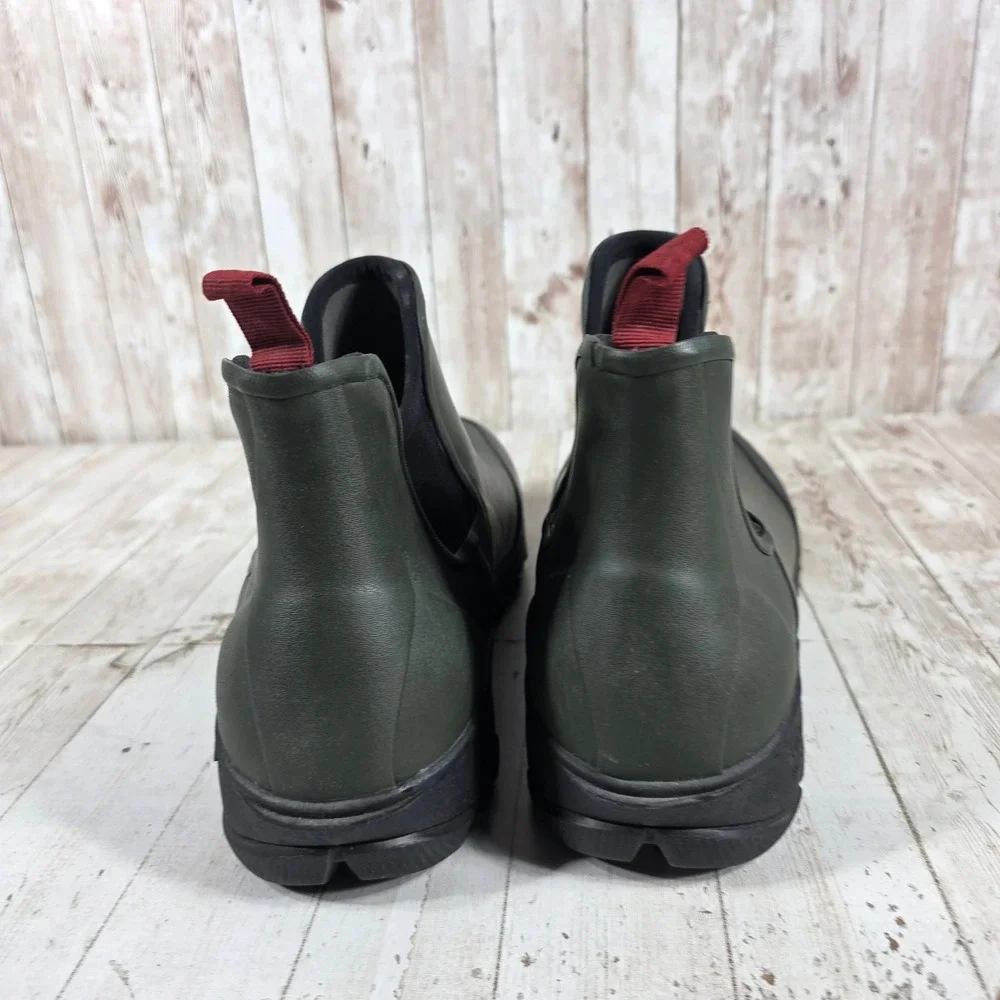Bogs Sauvie Slip On Rain Boots Mens 10 Womens 12 Dark Green Waterproof 72208-301